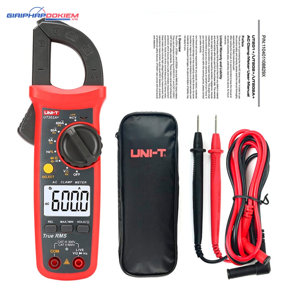 Ampe Kìm Đo Dòng AC Uni-T UT202A+ 4 Ampe Kìm Đo Dòng AC Uni-T UT202A+
