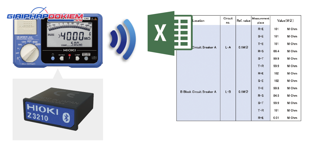 Hướng dẫn kết nối Bluetooth với Wireless Adapter Z3210 trên máy đo lường Hioki 8 Nhập trực tiếp dữ liệu đo sang file Excel