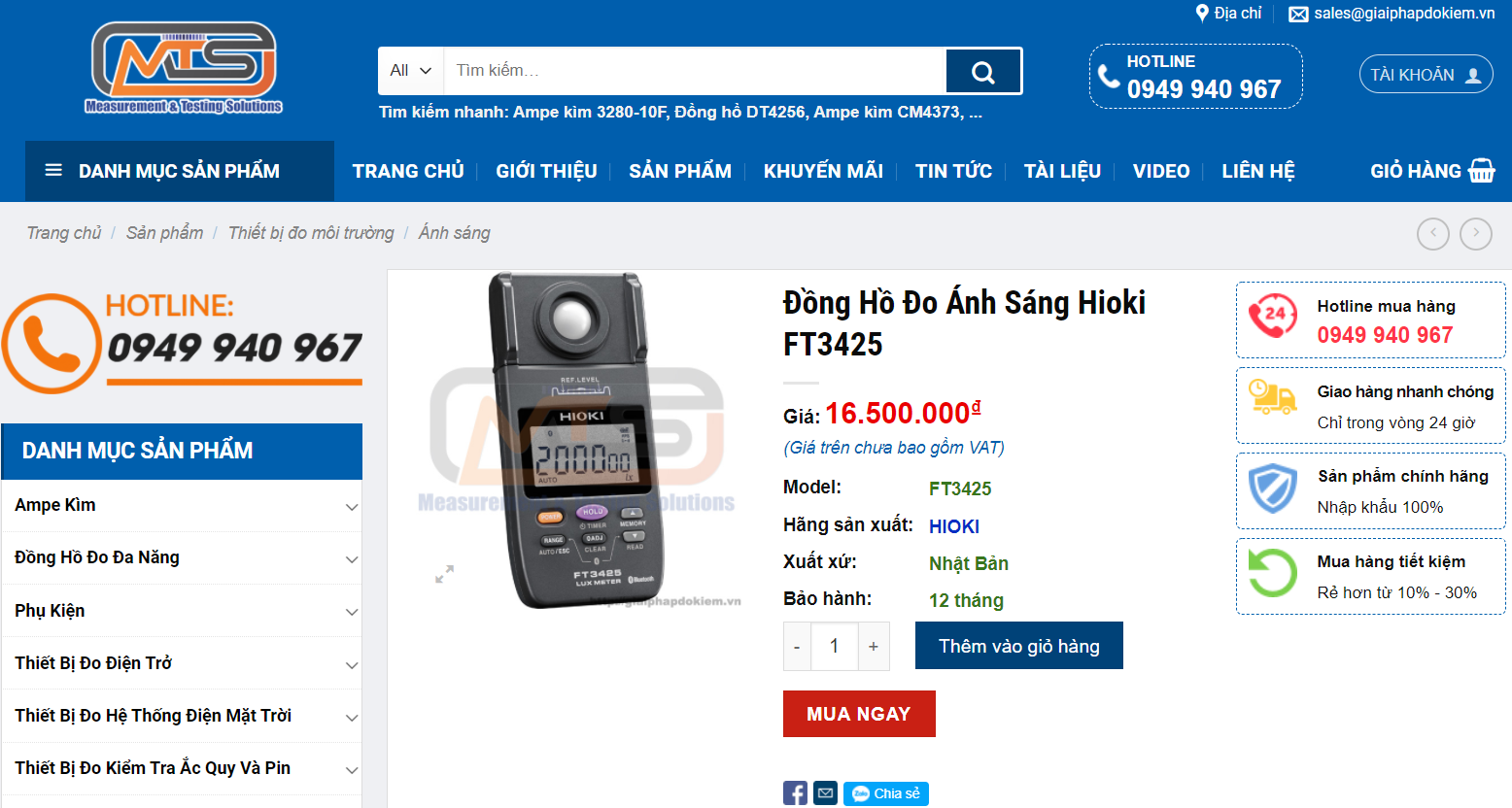 Đơn vị cung ứng máy đo cường độ ánh sáng Hioki 3 may do cuong do anh sang hioki