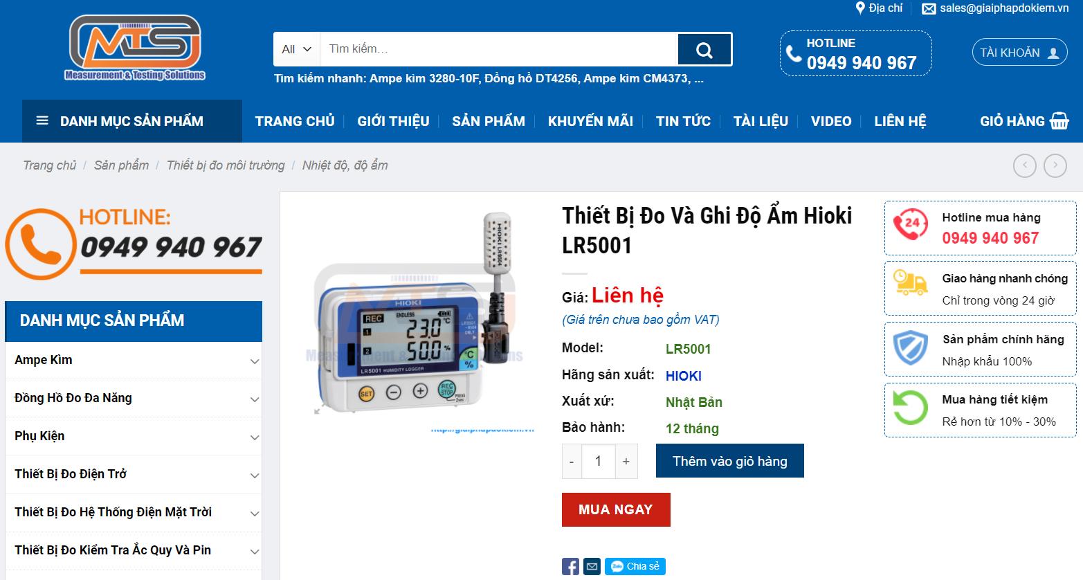 Đại lý Hioki chuyên cung cấp thiết bị đo và ghi độ ẩm Hioki LR5001 7 Hioki LR5001