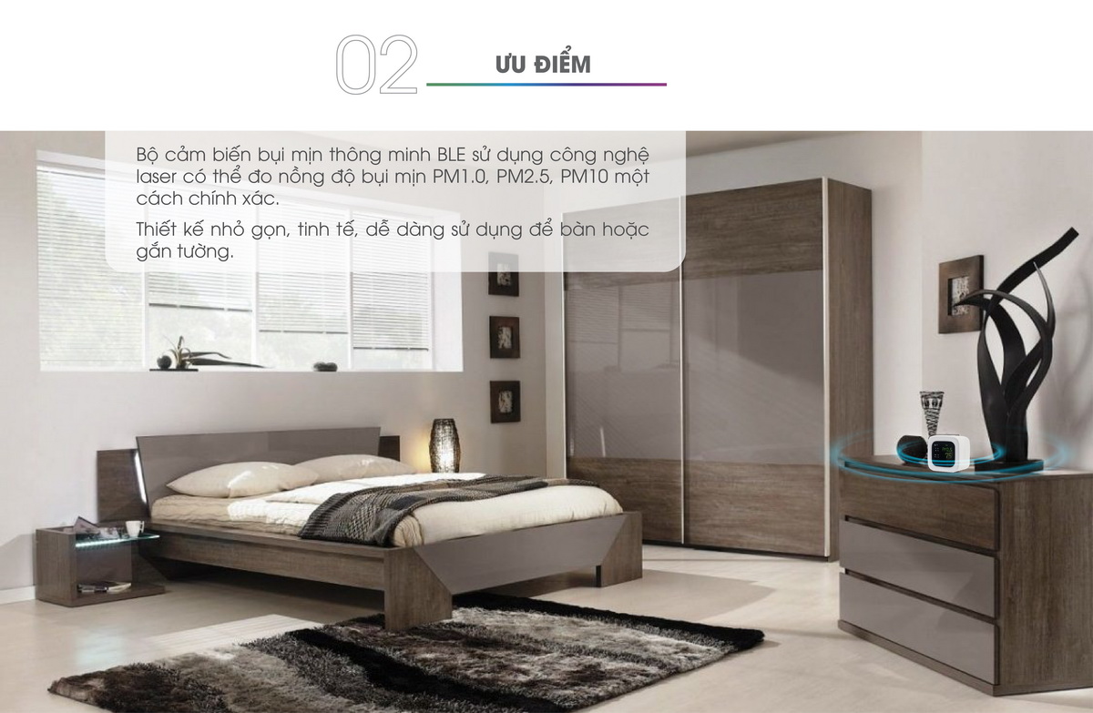 Cảm biến bụi mịn Rạng Đông CB05.PM2.5.BLE Cảm biến bụi mịn Rạng Đông CB05.PM2.5.BLE