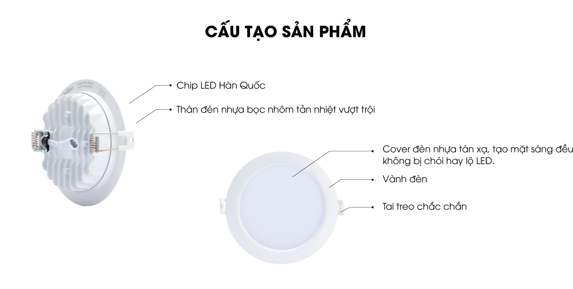 Đèn LED âm trần Downlight thông minh Rạng Đông AT16.BLE 90/7W Đèn LED âm trần Downlight thông minh Rạng Đông AT16.BLE 90/7W