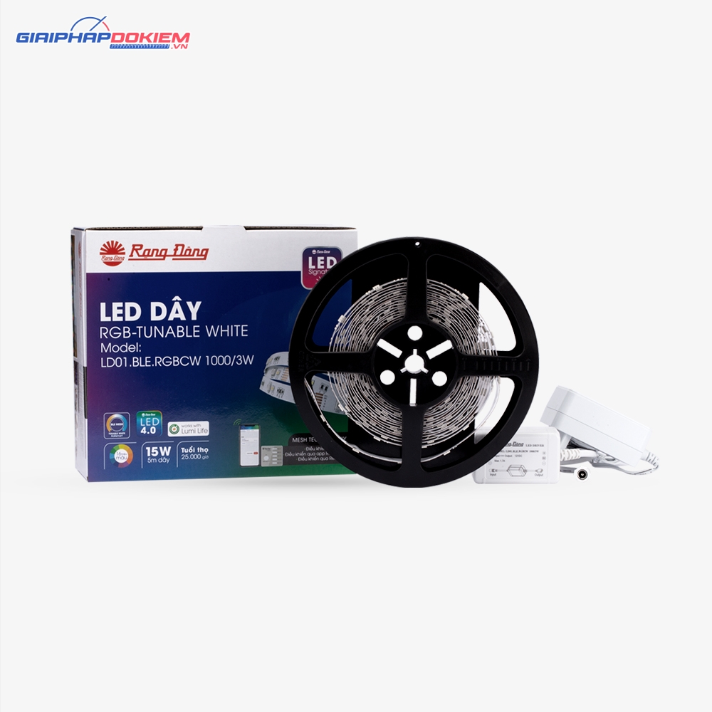 Đèn LED dây 16 triệu màu Bluetooth Rạng Đông LD01.BLE.RGBCW 1000/3W 1 Đèn LED dây 16 triệu màu Bluetooth Rạng Đông LD01.BLE.RGBCW 1000/3W