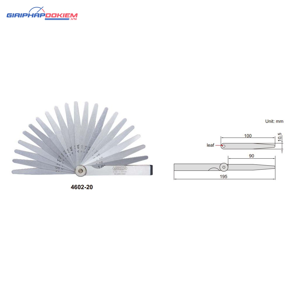 Căn lá INSIZE 4602-20 3 Căn Lá Insize 4602-13A (0.03-0.50mm)