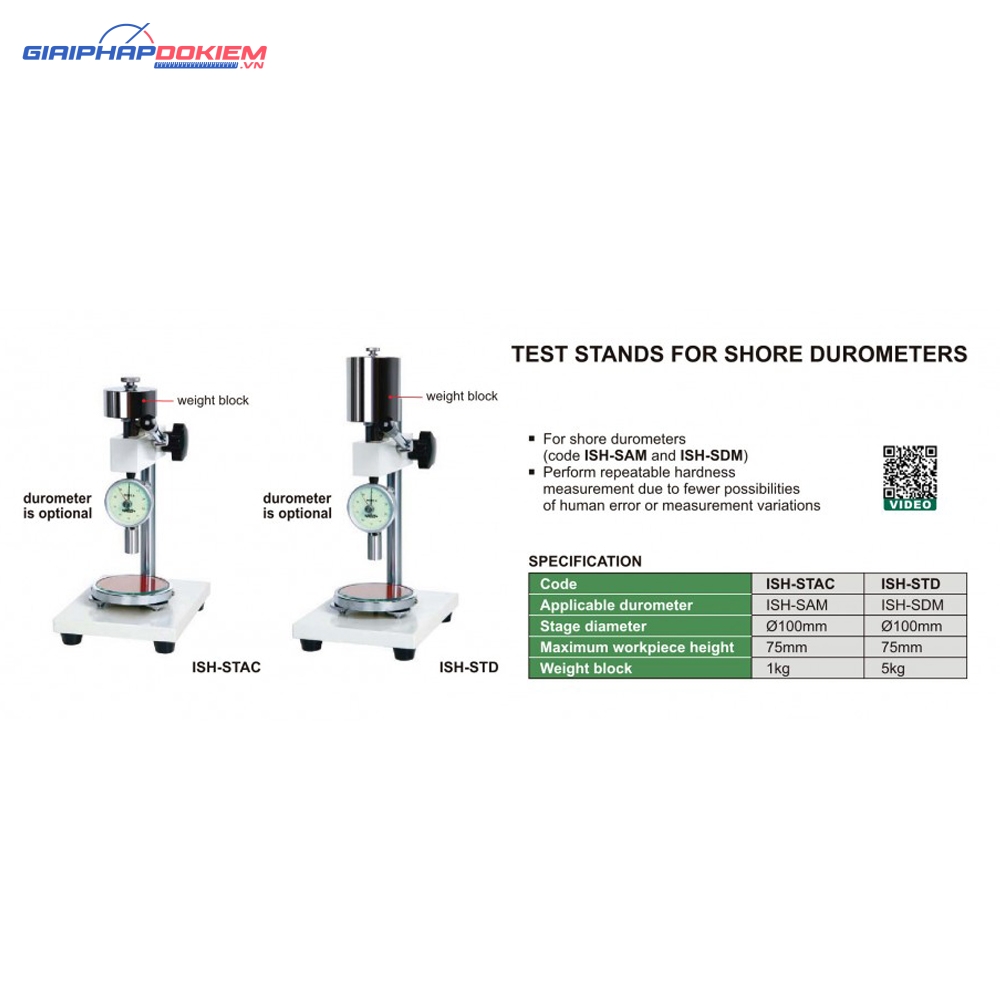 Đế gá đồng hồ đo độ cứng Shore Insize ISH-STD 3 Đế gá đồng hồ đo độ cứng cao su INSIZE ISH-STAC