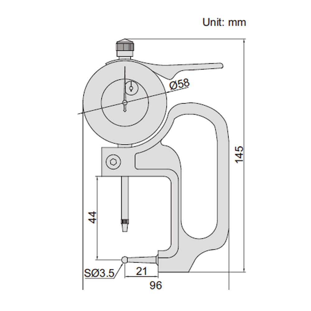 Đồng hồ đo độ dày cơ INSIZE 2367-10A 4 Đồng hồ đo độ dày cơ INSIZE 2367-10A