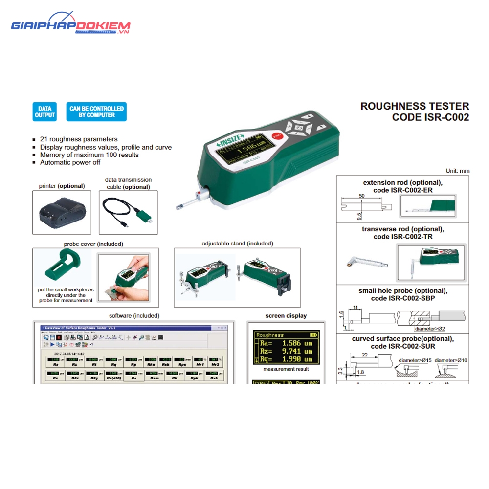 Máy đo độ nhám INSIZE ISR-C002 2 Máy đo độ nhám INSIZE ISR-C002
