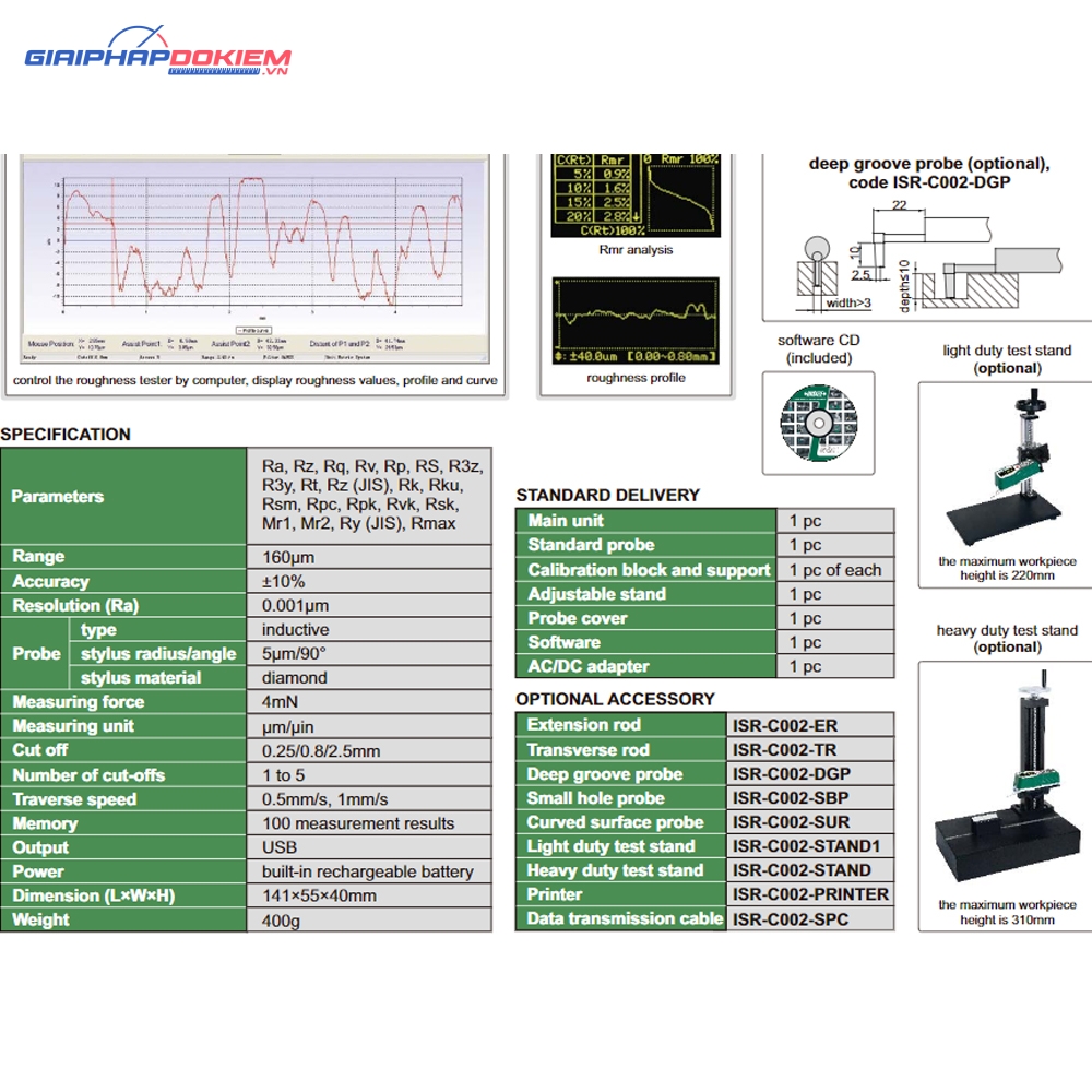 Máy đo độ nhám INSIZE ISR-C002 3 Máy đo độ nhám INSIZE ISR-C002