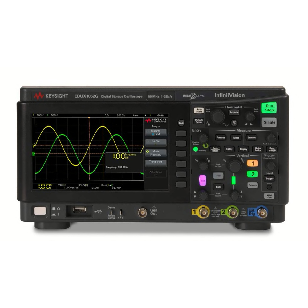 Máy hiện sóng số KEYSIGHT EDUX1052G (50 MHz, 2 kênh, 1 GSa/s. WaveGen 20-MHz )