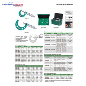 Panme cơ khí đo ngoài Insize 3203-50A 8 Panme đo ngoài cơ khí INSIZE 3203-25A (0-25mm/0.01mm)