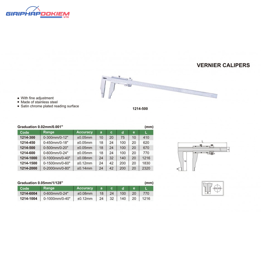 Thước cặp cơ INSIZE 1214-300 6 Thước cặp cơ INSIZE 1214-300