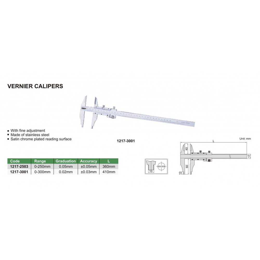 Thước cặp cơ khí Insize 1217-3001 3 Thước cặp cơ khí Insize 1217-3001