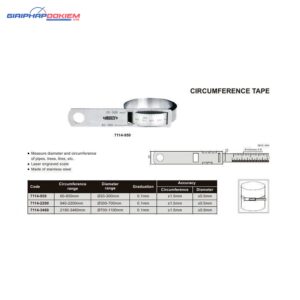 Thước đo đường kính và chu vi Insize 7114-950 (60~950mm) 5 Thước đo đường kính và chu vi Insize 7114-950 (60~950mm)