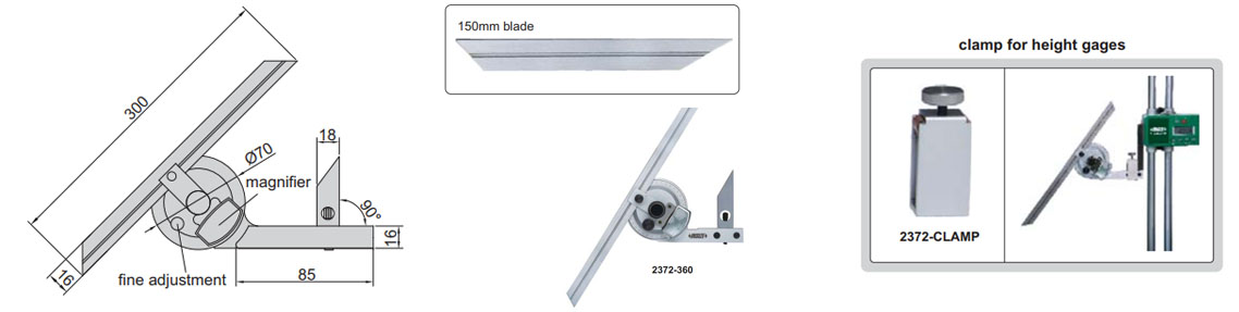 Thước đo góc INSIZE 2372-360 (0 -360°) Thước đo góc INSIZE 2372-360 (0 -360°)