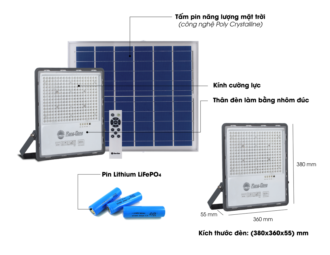 Đèn chiếu pha năng lượng mặt trời CP03.SL.RAD 500W.V2 Đèn chiếu pha năng lượng mặt trời CP03.SL.RAD 500W.V2