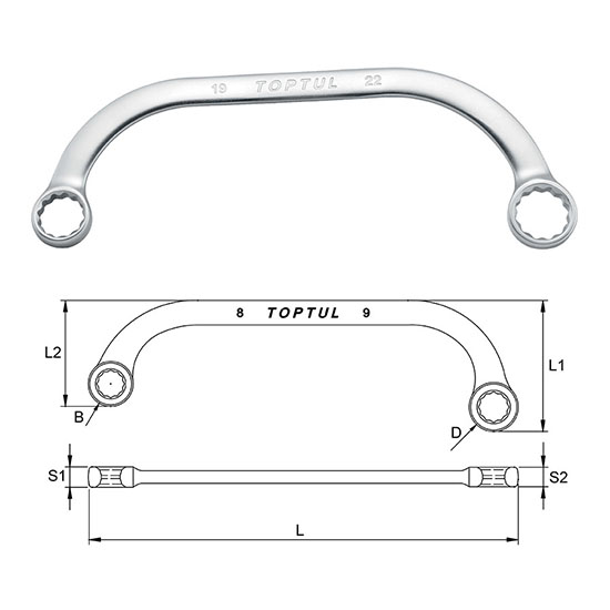 Cờ lê vòng nửa mặt trăng TOPTUL AAAC