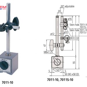 Đế từ gá đồng hồ so/điều chỉnh tinh Mitutoyo 7011S-10 18 1522768090 de tu gan dong ho so 7011s 10 mitutoyo nhat