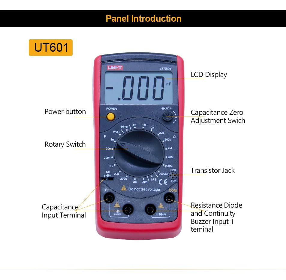 Thiết bị đo tụ điện, điện trở UNI-T UT601 13 Thiết bị đo tụ điện, điện trở UNI-T UT601 - Ảnh 8