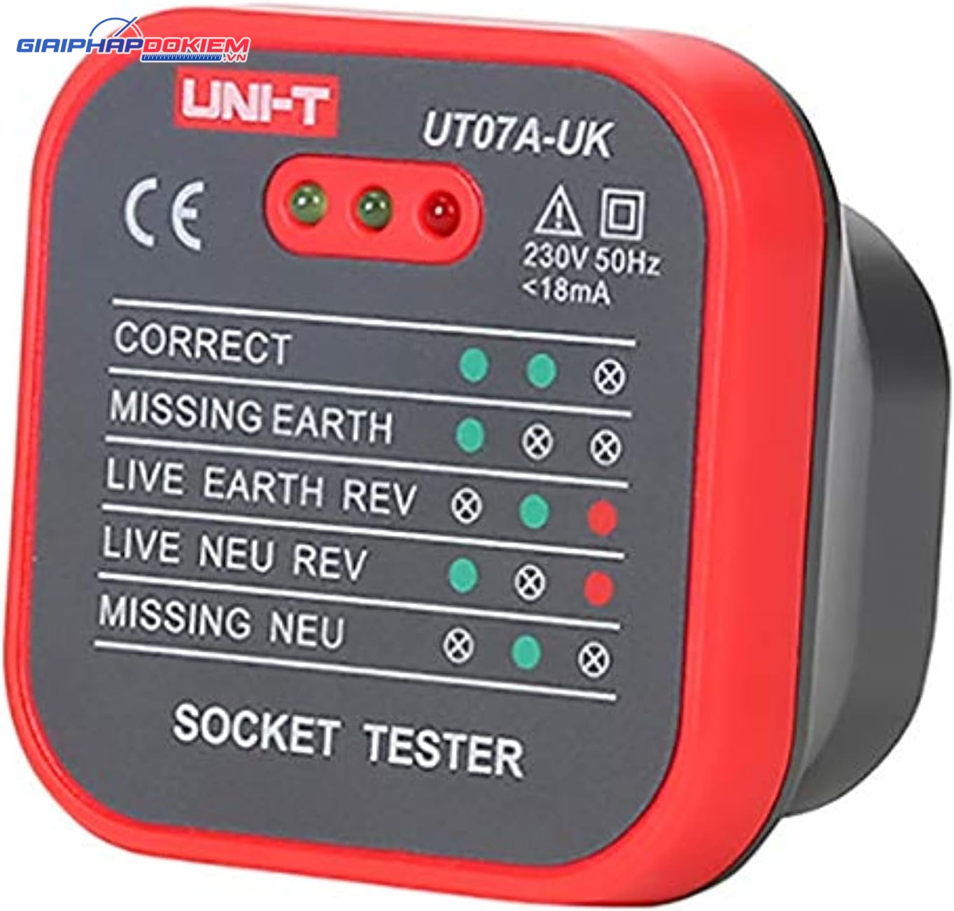 Thiết bị kiểm tra ổ cắm UNI-T UT07A-UK 8 Thiết bị kiểm tra ổ cắm UNI-T UT07A-UK - Ảnh 2