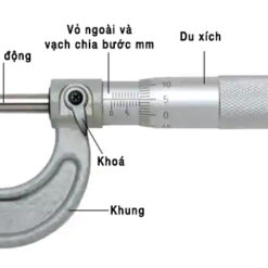 Panme đo ngoài cơ khí Mitutoyo 103-137 0-25mm 15 Cau tao panme