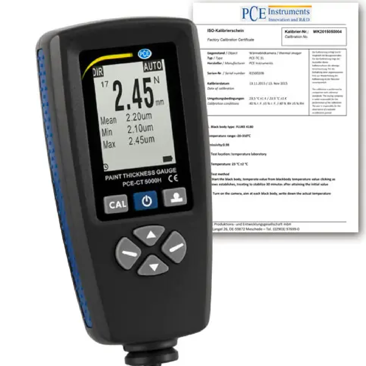 Máy đo độ dày PCE PCE-CT 5000H-ICA bao gồm chứng chỉ hiệu chuẩn ISO 23 PCE PCE-CT 5000H-ICA