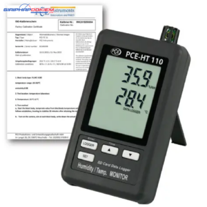 Máy đo chất lượng không khí PCE PCE-HT110-ICA bao gồm Giấy chứng nhận hiệu chuẩn ISO