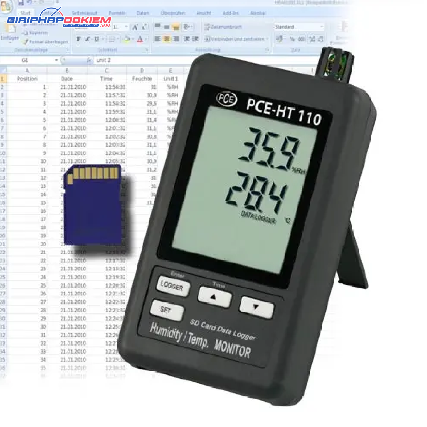 Máy đo chất lượng không khí PCE PCE-HT110-ICA bao gồm Giấy chứng nhận hiệu chuẩn ISO 8 Máy đo chất lượng không khí PCE PCE-HT110-ICA bao gồm Giấy chứng nhận hiệu chuẩn ISO