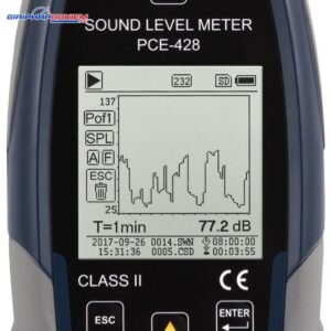 Máy đo SPL ngoài trời PCE PCE-428-EKIT-ICA bao gồm Chứng nhận hiệu chuẩn ISO 29 PCE 428 Decibelmeter datalogger 22