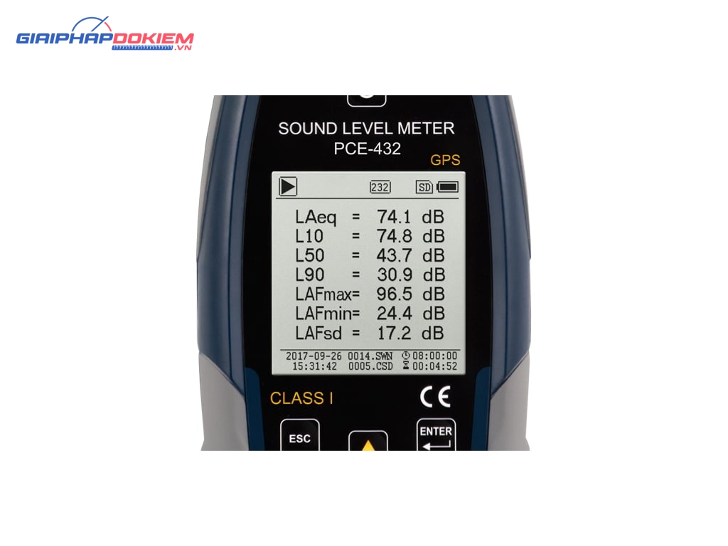 Máy đo độ ồn SPL ghi dữ liệu loại 1 có GPS PCE PCE-432 19 Máy đo độ ồn SPL ghi dữ liệu loại 1 có GPS PCE PCE-432 - Ảnh 10