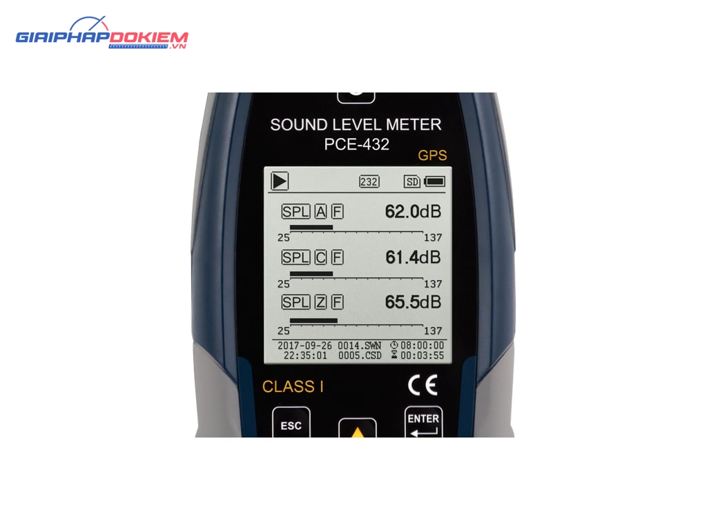 Máy đo độ ồn SPL ghi dữ liệu loại 1 có GPS PCE PCE-432 21 Máy đo độ ồn SPL ghi dữ liệu loại 1 có GPS PCE PCE-432 - Ảnh 12