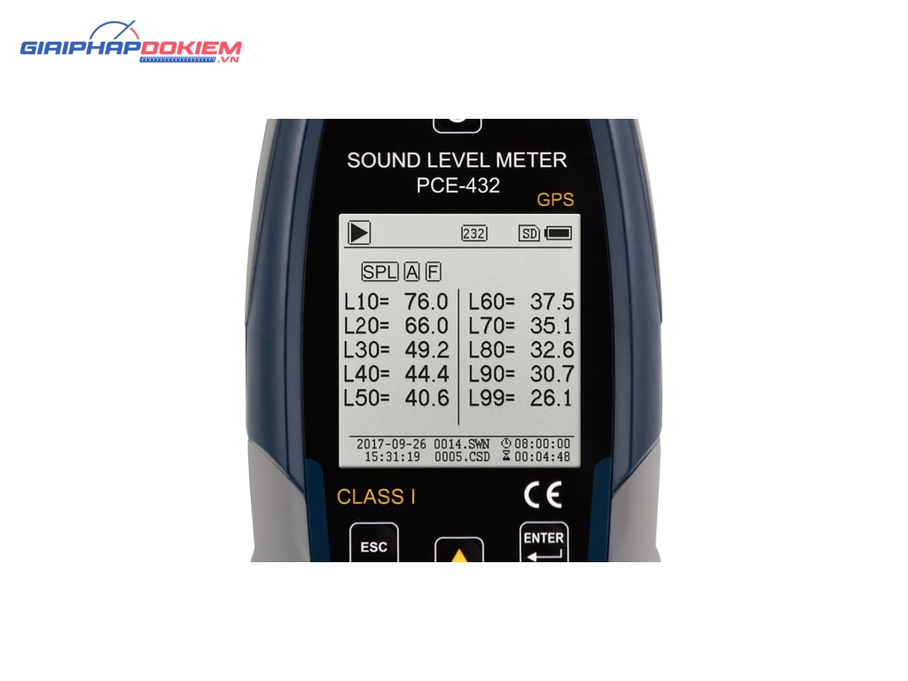 Máy đo độ ồn SPL ghi dữ liệu loại 1 có GPS PCE PCE-432 22 Máy đo độ ồn SPL ghi dữ liệu loại 1 có GPS PCE PCE-432 - Ảnh 13