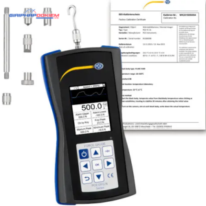 Máy đo lực PCE PCE-DFG N 500-ICA bao gồm Giấy chứng nhận hiệu chuẩn ISO