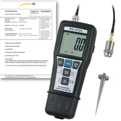 Máy đo gia tốc PCE PCE-VT 204-ICA bao gồm Giấy chứng nhận hiệu chuẩn ISO
