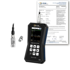 Máy đo gia tốc PCE PCE-VT 3900-ICA bao gồm Chứng nhận hiệu chuẩn ISO