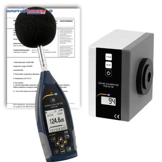 Máy đo độ ồn SPL loại 1 PCE PCE-430-SC 09-ICA bao gồm Chứng nhận hiệu chuẩn ISO 10 Máy đo độ ồn SPL loại 1 PCE PCE-430-SC 09-ICA bao gồm Chứng nhận hiệu chuẩn ISO