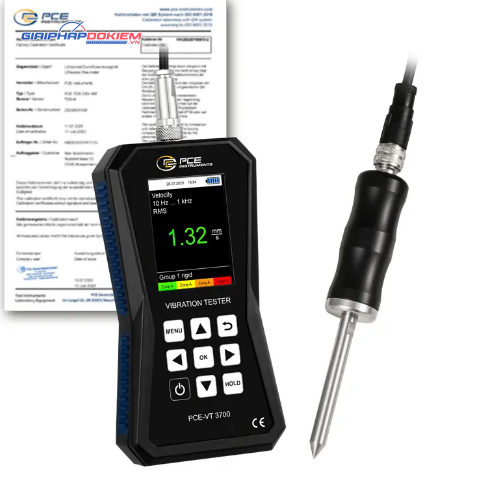 Máy đo gia tốc PCE PCE-VT 3700S-ICA bao gồm Chứng nhận hiệu chuẩn ISO 12 Máy đo gia tốc PCE PCE-VT 3700S-ICA bao gồm Chứng nhận hiệu chuẩn ISO