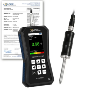 Máy đo gia tốc PCE PCE-VT 3800S-ICA bao gồm Chứng nhận hiệu chuẩn ISO