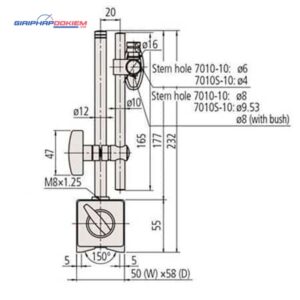 Đế từ gá đồng hồ so Mitutoyo 7010S-10 19 de tu Mitutoyo 7010s 10 04