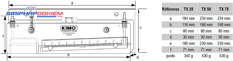 Áp kế chất lỏng KIMO TX50 7 Áp kế chất lỏng KIMO TX50 - Ảnh 3
