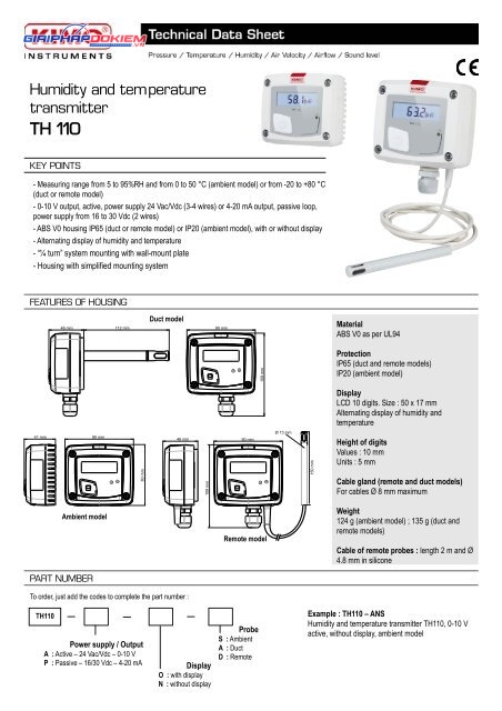 Máy đo nhiệt độ độ ẩm KIMO TH110 7 Máy đo nhiệt độ độ ẩm KIMO TH110 - Ảnh 3