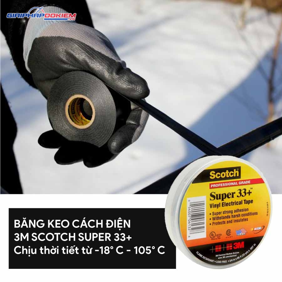 Băng keo cách điện vinyl 3M Scotch Super 33+ 4 Băng keo cách điện vinyl 3M Scotch Super 33+ - Ảnh 4