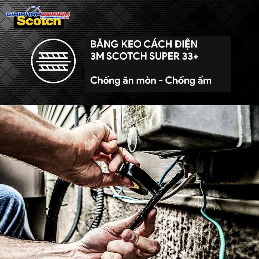 Băng keo cách điện vinyl 3M Scotch Super 33+ 2 Băng keo cách điện vinyl 3M Scotch Super 33+ - Ảnh 2