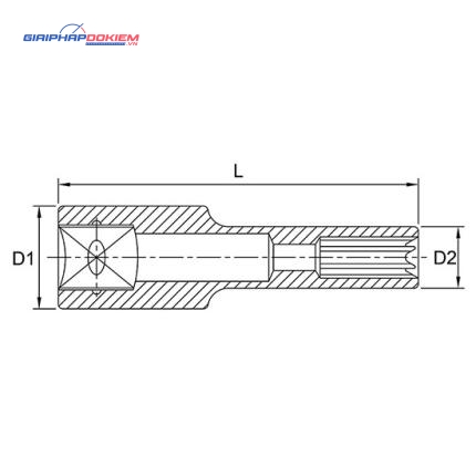 Tuýp sao dài 1/2" TOPTUL BAEH 2 Tuýp sao dài 1/2" TOPTUL BAEH - Ảnh 2