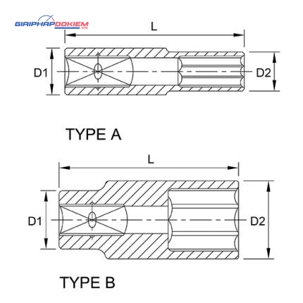 Tuýp lục giác dài 1/2" TOPTUL BBEE 2 Tuýp lục giác dài 1/2" TOPTUL BBEE - Ảnh 2