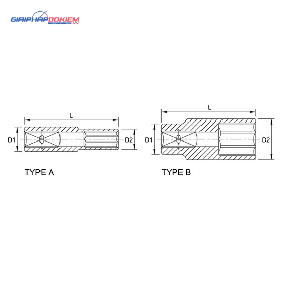 Đầu tuýp lục giác 1/4" TOPTUL BAEE 2 Đầu tuýp lục giác 1/4" TOPTUL BAEE - Ảnh 2