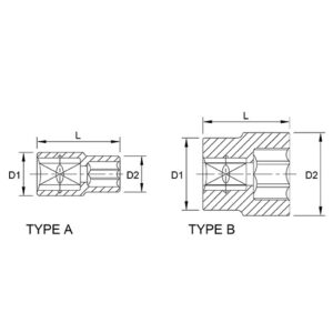 Tuýp lục giác 1/2" TOPTUL BAEA