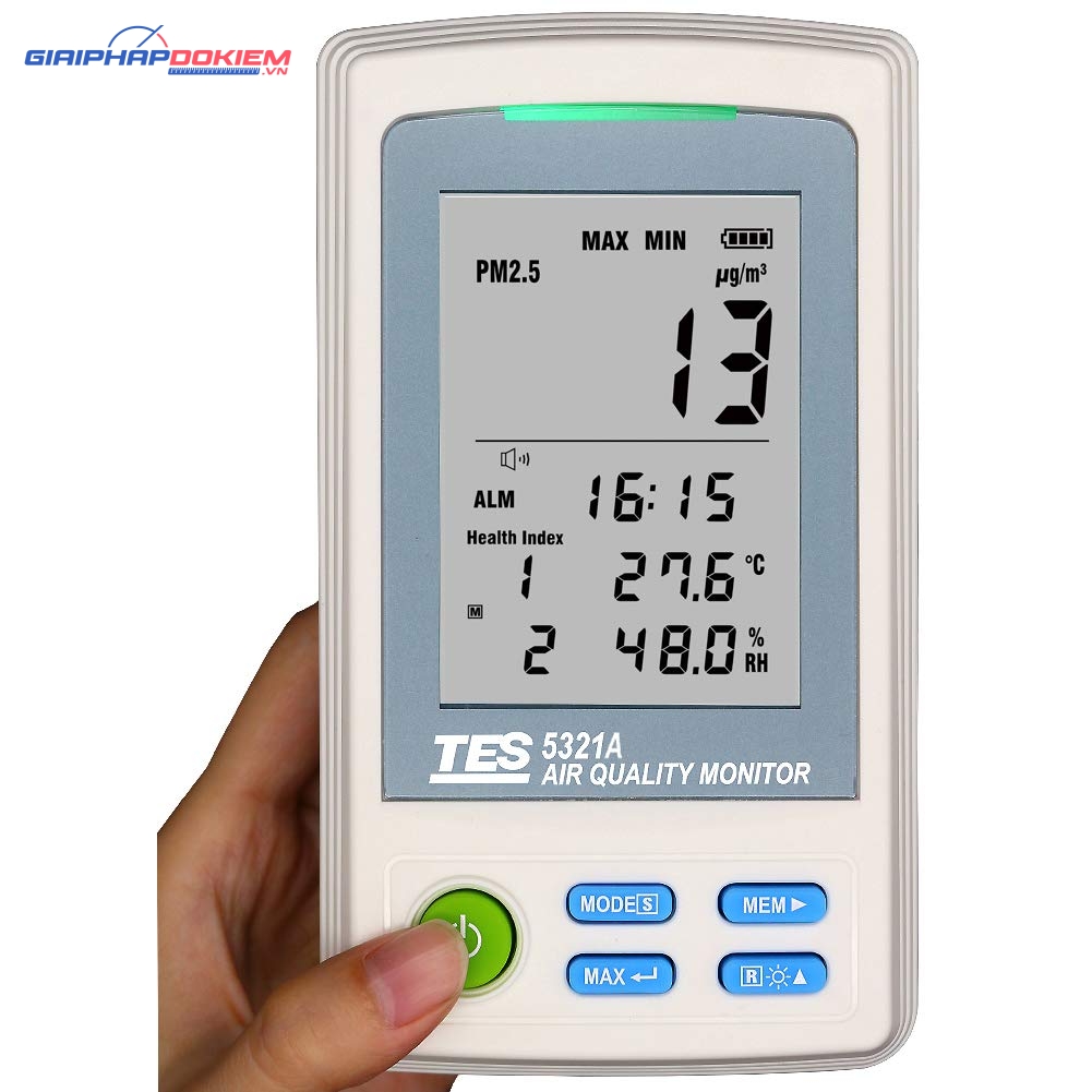 Máy đo độ bụi, nhiệt độ, độ ẩm không khí trong nhà TES 5321A 10 Máy đo độ bụi, nhiệt độ, độ ẩm không khí trong nhà TES 5321A