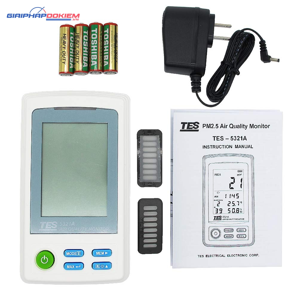 Máy đo độ bụi, nhiệt độ, độ ẩm không khí trong nhà TES 5321A 9 Máy đo độ bụi, nhiệt độ, độ ẩm không khí trong nhà TES 5321A