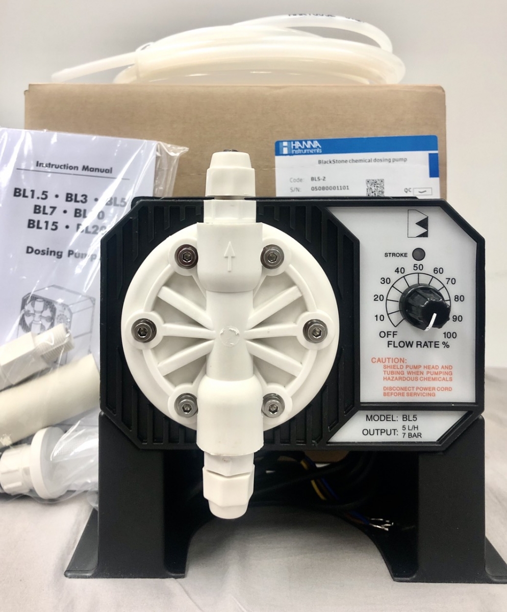 Bơm Định Lượng hóa chất lỏng Black Stone 5.0 lít/giờ 7 bar Hanna BL5-2 Bơm Định Lượng hóa chất lỏng Black Stone 5.0 lít/giờ 7 bar Hanna BL5-2