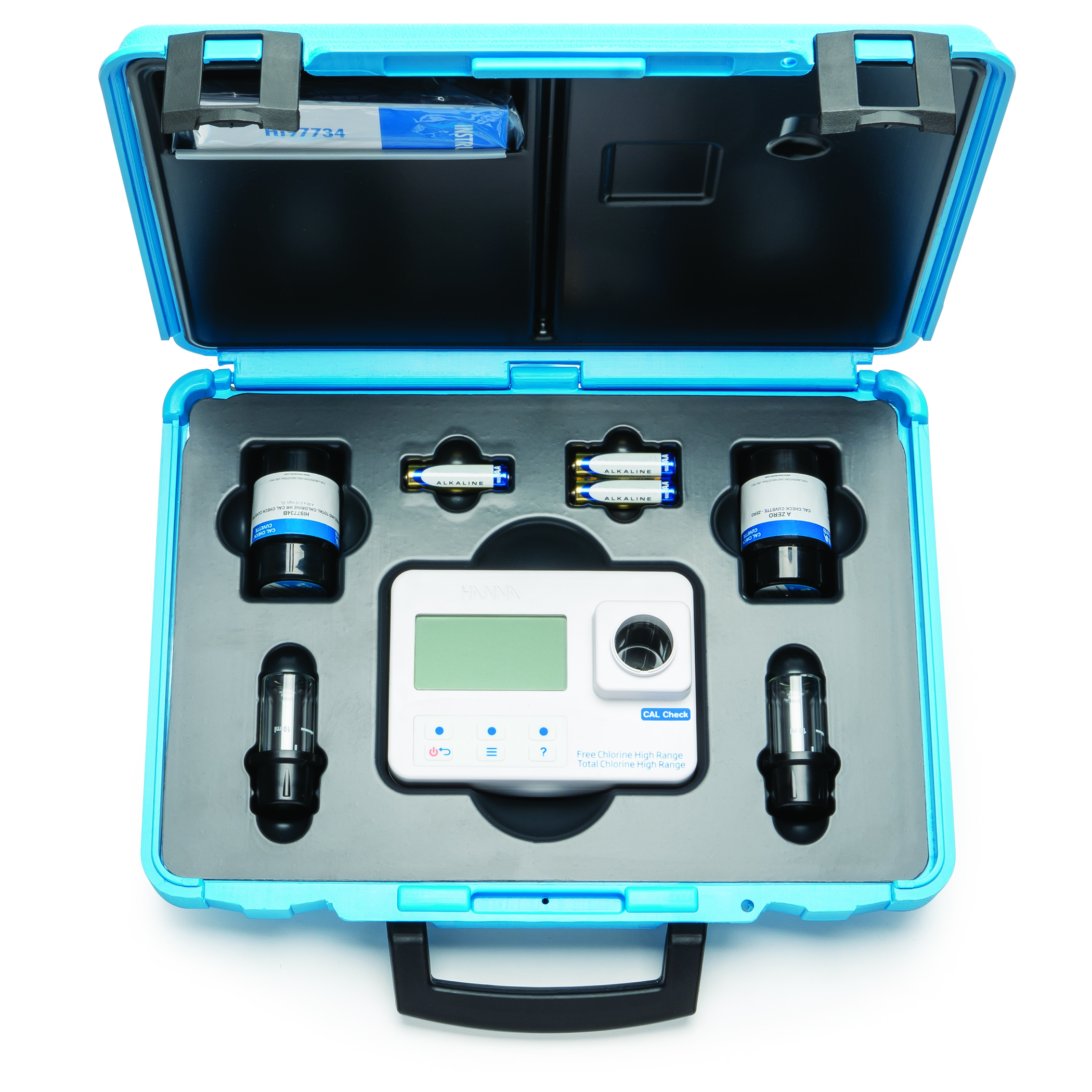 Combo Máy Đo Clo Thang Trung Kèm Dung Dịch Chuẩn CAL Check™ Hanna HI97734C 2 Combo Máy Đo Clo Thang Trung Kèm Dung Dịch Chuẩn CAL Check™ Hanna HI97734C